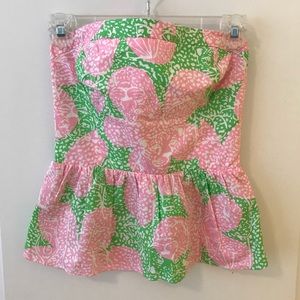 Lilly Pulitzer Peplum Strapless Top